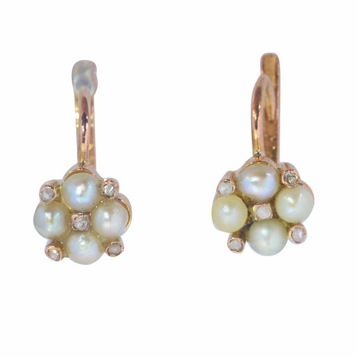 Boucles d'oreilles Boucles d'oreilles avec diamants et perles 58 Facettes 23031-0043