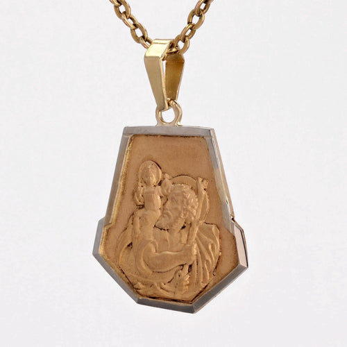 Pendentif Médaille ancienne 3 ors Saint Christophe 58 Facettes CVP83