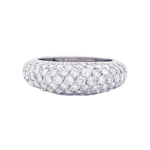 Bague 57 Bague pavage en or blanc, diamants. 58 Facettes 33136