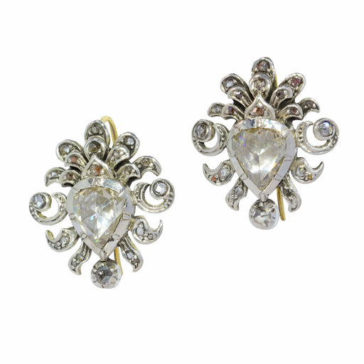 Earrings Victorian rose cut diamond earrings 58 Facettes 22027-0082