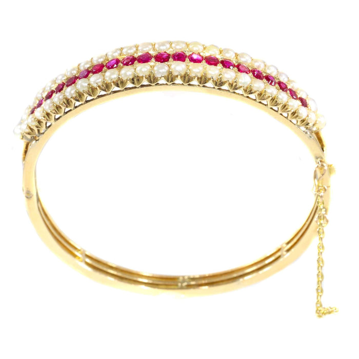 Bracelet Bracelet avec rubis naturels et perles 58 Facettes 21273-0596