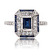 Ring 55 Art Deco sapphire and diamond ring 58 Facettes 23-262A