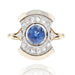 Ring 54 Old art deco sapphire diamond ring 58 Facettes 22-048