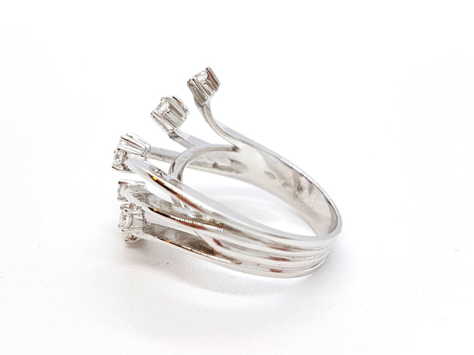 Bague 56 Bague Or blanc Diamant 58 Facettes 06357CD