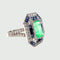 Bague Bague Emeraude  Saphirs Diamants style Art Déco 58 Facettes