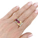 Ring Gold and platinum Tank ring, synthetic rubies, diamonds. 58 Facettes