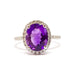 Ring Amethyst ring surrounded by diamonds in white gold 58 Facettes