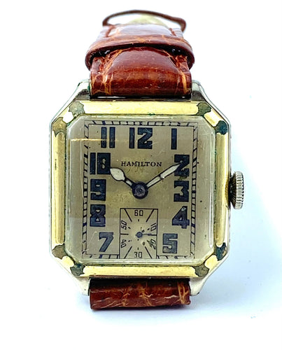 Montre Coin coupé de la montre Hamilton Square, 1927 58 Facettes