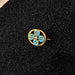 Broche Broche perle et fleurs émaillées turquoise 58 Facettes 19-196A
