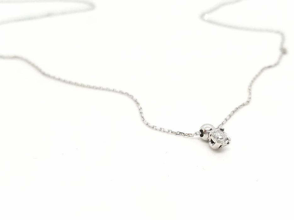 Collier Collier Chaîne + pendentif Or blanc Diamant 58 Facettes 579135RV