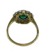 Ring Gold platinum emerald diamond ring 58 Facettes
