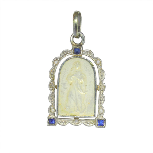 Pendentif Pendentif Art Déco Nacre diamants et saphirs 58 Facettes 23191-0415