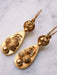 Earrings Old “vine leaf” sleeper earrings in gold 58 Facettes