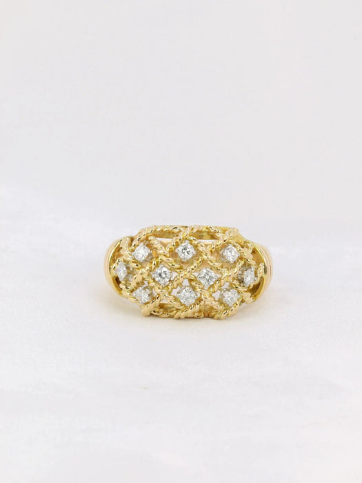 Bague 61 Bague Or jaune Diamants 58 Facettes J158