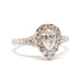 Ring Pear diamond ring surrounded by white gold diamonds 58 Facettes
