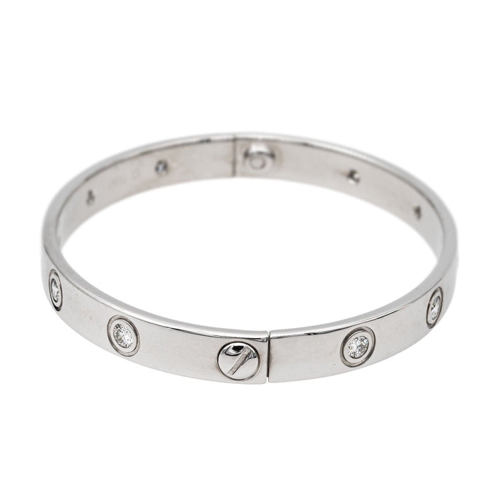 Bracelet Cartier Bracelet Jonc Love Or blanc Diamant 58 Facettes 2873481RV