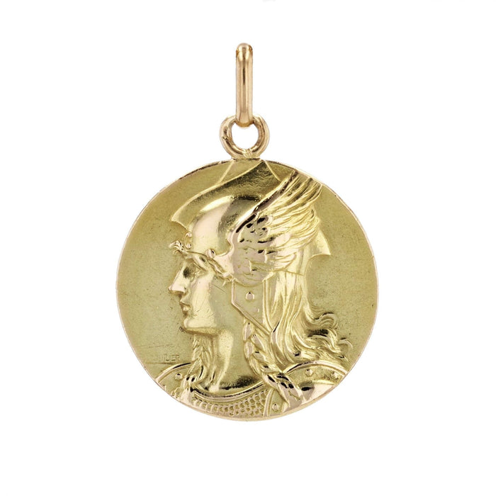 Pendentif Médaille ancienne en or Marianne et Coq 58 Facettes CVP57