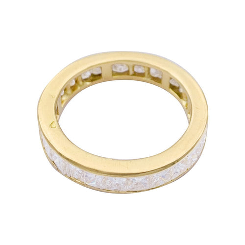 Bague 61 Alliance tour complet diamants princesse. 58 Facettes 33087