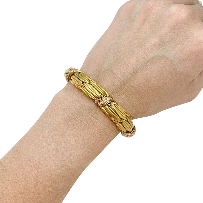 Bracelet Bracelet Lalaounis "Epis" en or jaune et diamants. 58 Facettes 31911