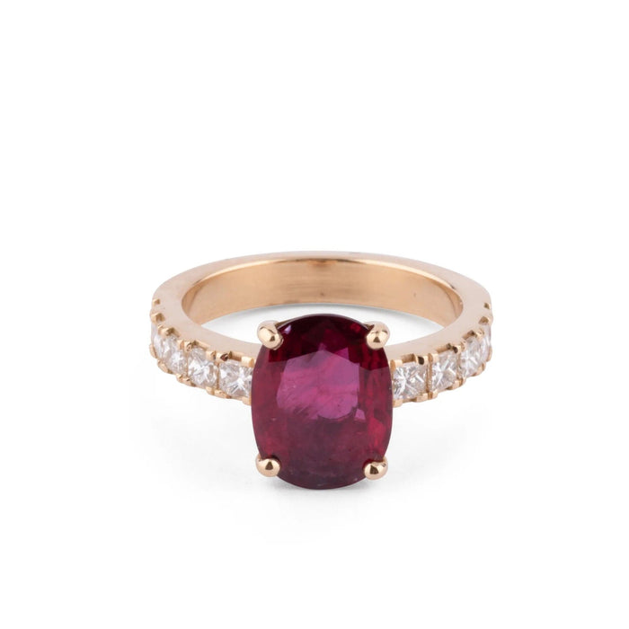 Bague Bague or jaune rubis et diamants 58 Facettes 1