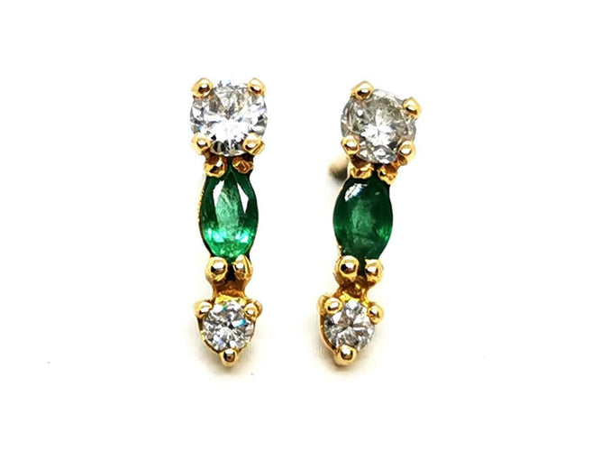 Boucles d'oreilles Boucles d'oreilles Or jaune Emeraude 58 Facettes 1792077CN