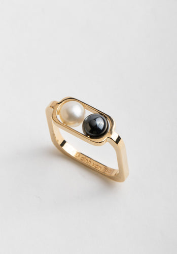 Bague 54 Bague DINH VAN 2 perles Or Jaune 750/1000 58 Facettes 64649-61045