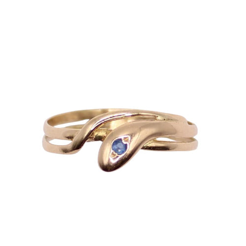 Bague Bague serpent or jaune et saphir 58 Facettes
