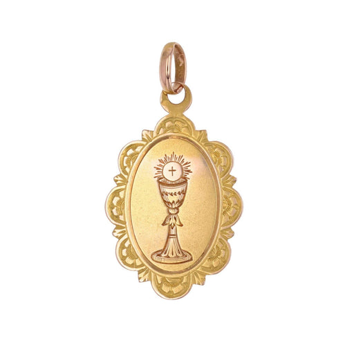Pendentif Médaille ancienne Calice or jaune 58 Facettes 04-034