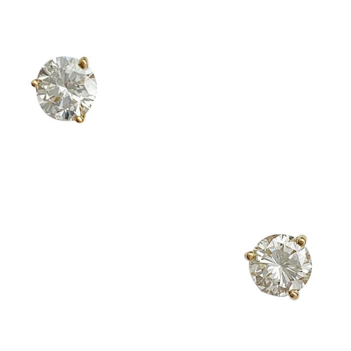 Boucles d'oreilles Puces d'oreilles en or jaune diamants. 58 Facettes 30869