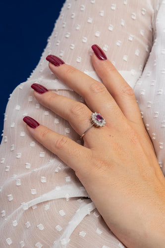 Bague 54 Bague Pompadour Or blanc Saphir 58 Facettes 2634193CN