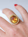 Ring Old citrine cocktail ring in 18Kt yellow and green gold 58 Facettes