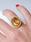 Bague Bague de cocktail ancienne citrine sur or jaune et vert 18Kt 58 Facettes