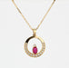 Pendentif Pendentif rubis diamants or jaune et sa chaine 58 Facettes 21-344