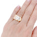 Ring 51 Tank ring in pink gold, platinum, diamonds. 58 Facettes 33288