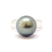 Solitaire Tahitian pearl ring 18 carat white gold 58 Facettes