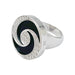 Ring 53 Bulgari “Hypnotique” ring, white gold and steel turntable, onyx and diamonds. 58 Facettes 31216