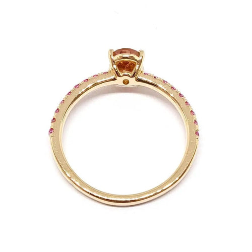 Bague Bague tourmaline saphirs rose or rose 58 Facettes