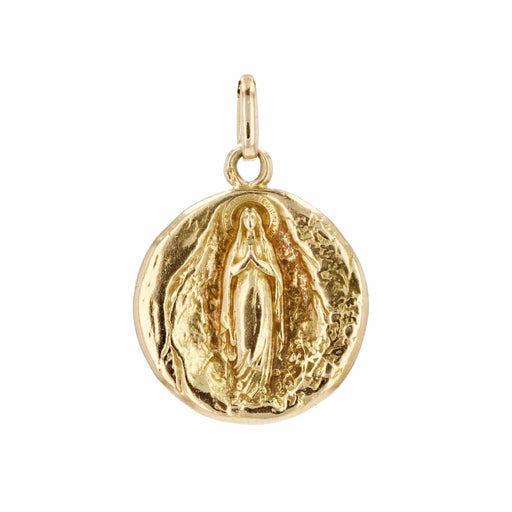 Pendentif Médaille ancienne or jaune Saint Michel et Vierge Marie 58 Facettes CVP74
