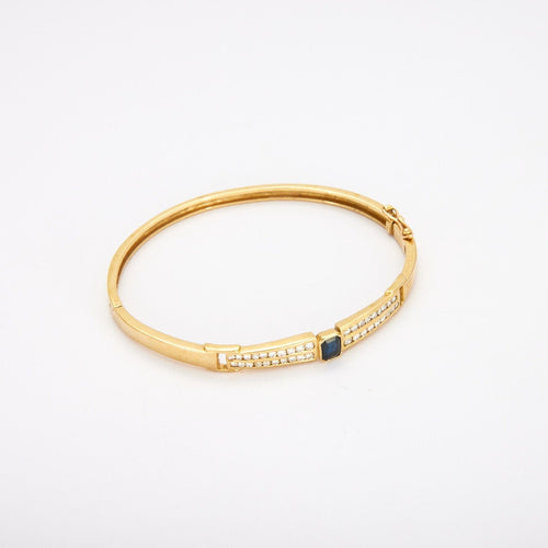 Bracelet Bracelet Jonc, Or jaune, diamants, saphir 58 Facettes