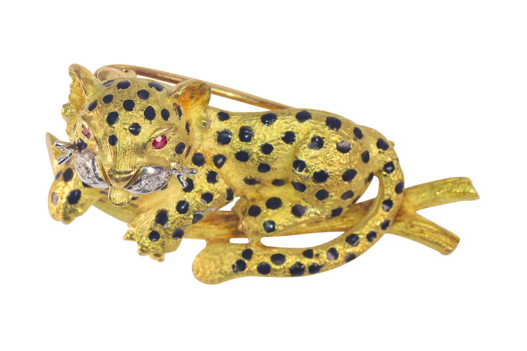 Broche Broche léopard en Or jaune & diamants 58 Facettes 22130-0011