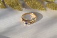 Bague 49 Bague trio pierres bleue & blanches 58 Facettes Ref1781