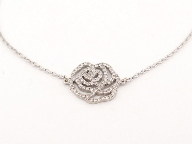 Bracelet bracelet VANESSA TUGENDHAFT la rose idylle en or blanc 18k diamants 58 Facettes 252505