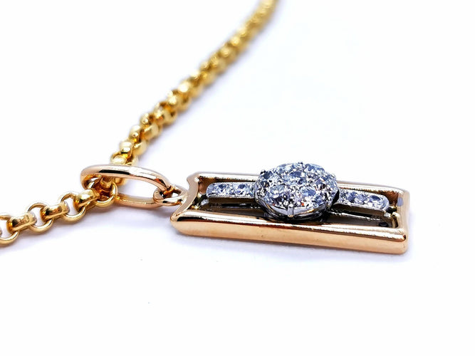 Collier Collier Chaîne + pendentif Or jaune Diamant 58 Facettes 978809CD