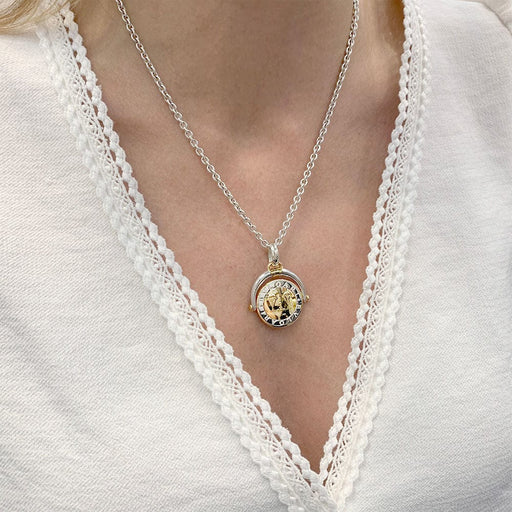 Bulgari necklace, "Libra Zodiac", white gold, yellow gold and steel. 58 Facettes 32818/33046