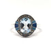 Ring Vintage ring in Silver, topaz & enamel 58 Facettes