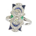 Ring 58 Art Deco ring, diamonds, sapphires and emeralds 58 Facettes 21316-0744