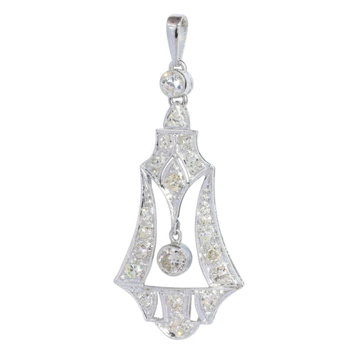 Pendentif Pendentif diamant platine vintage des années 1930 58 Facettes 24002-0098