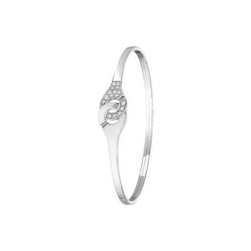 Bracelet 16 DINH VAN - Bracelet Menottes R10 Or blanc Demi Pavé Diamants 58 Facettes 32800138