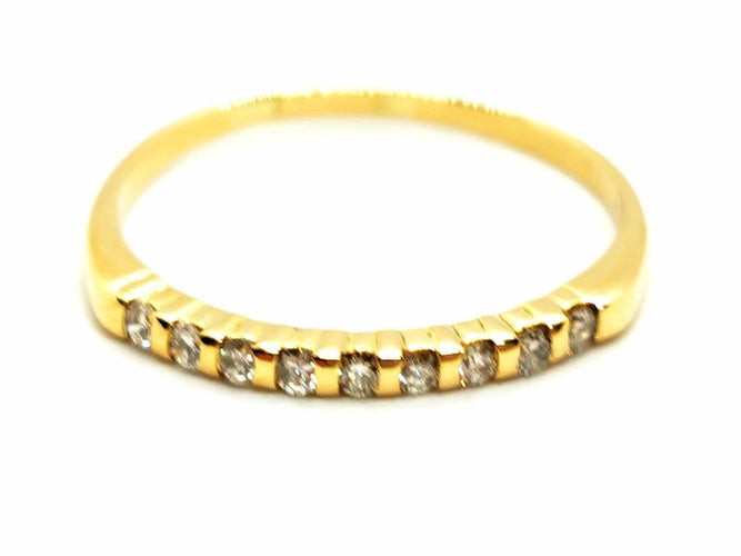 Bague 59 Bague Demi alliance Or jaune Diamant 58 Facettes 1818743CN
