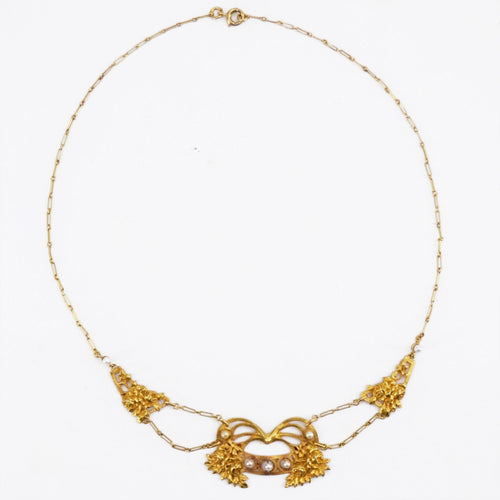 Collier Collier en or et perles style art nouveau 58 Facettes 22-055